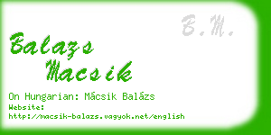 balazs macsik business card